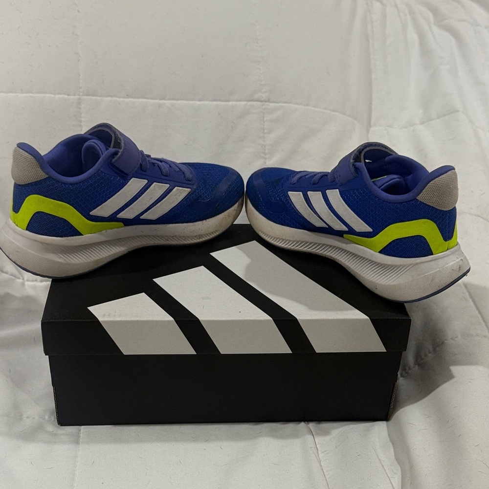 Adidas Kids Sneakers in Blue and Neon Yellow